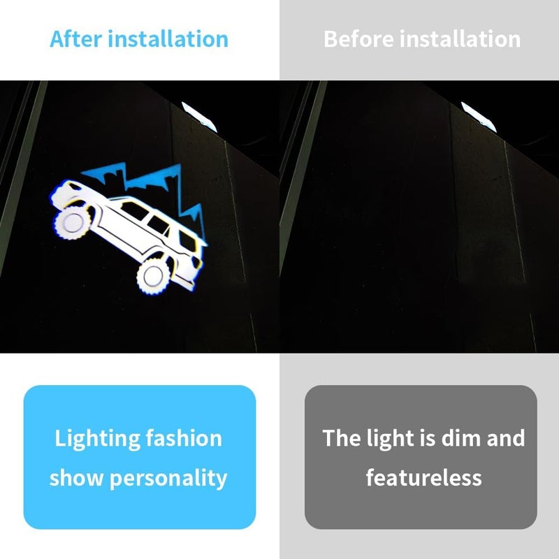 akarin 2 PCS LED Car Door Logo Lights Compatible for 4Runner 2010-present Courtesy Projector Laser Welcome Light Puddle Lamp Car Accessories (for 4Runner 2010-present-Blue) - Image 2